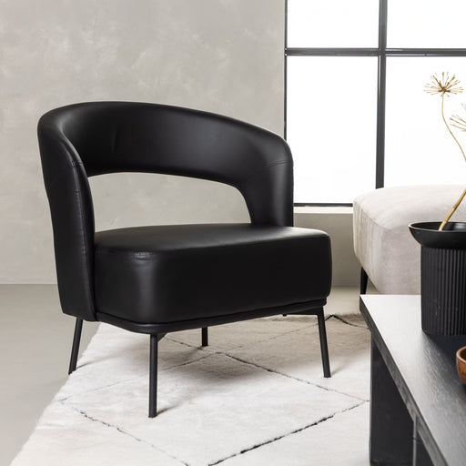 Nohr Fauteuil Nygel Lederlook - Zwart
