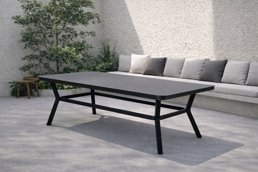 Nohr Tuintafel Sauel Glas, 200 x 100cm - Zwart