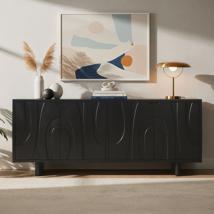 Artistiq Dressoir Elisebeth Mangohout, 180cm - Zwart