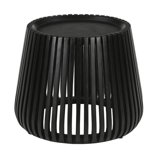 Artistiq Ronde Bijzettafel Eriverto Mangohout, 50cm - Zwart