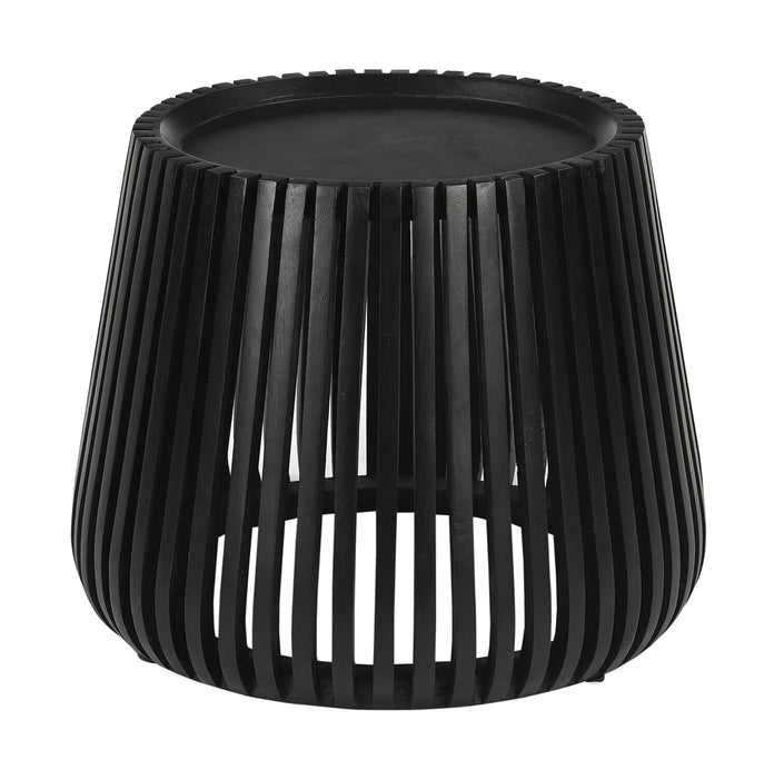 Artistiq Ronde Bijzettafel Eriverto Mangohout, 50cm - Zwart