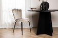 Fjôrd Eetkamerstoel Limhamn Licht Zwart/Beige Velvet - ThatLyfeStyle