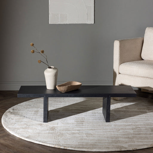 Nohr Salontafel Lynda Rubberhout, 120 x 38cm - Zwart - Japandi