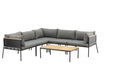 Nohr Loungeset Courtnee Met hoekbank en tafel - Grijs/Zwart - ThatLyfeStyle