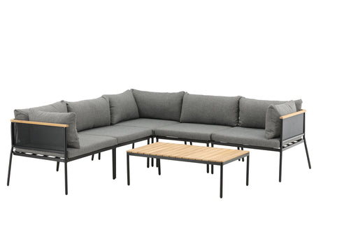 Nohr Loungeset Courtnee Met hoekbank en tafel - Grijs/Zwart - ThatLyfeStyle