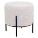 Nest of Nora Poef rond teddy Ø35,5x37 cm - Met zwarte metalen poten - Wit