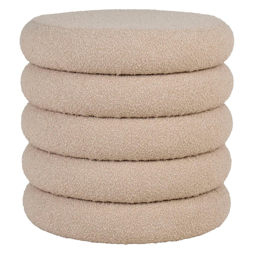 Nest of Nora Poef met opbergruimte rond ø44x44 cm - Bouclé - Beige