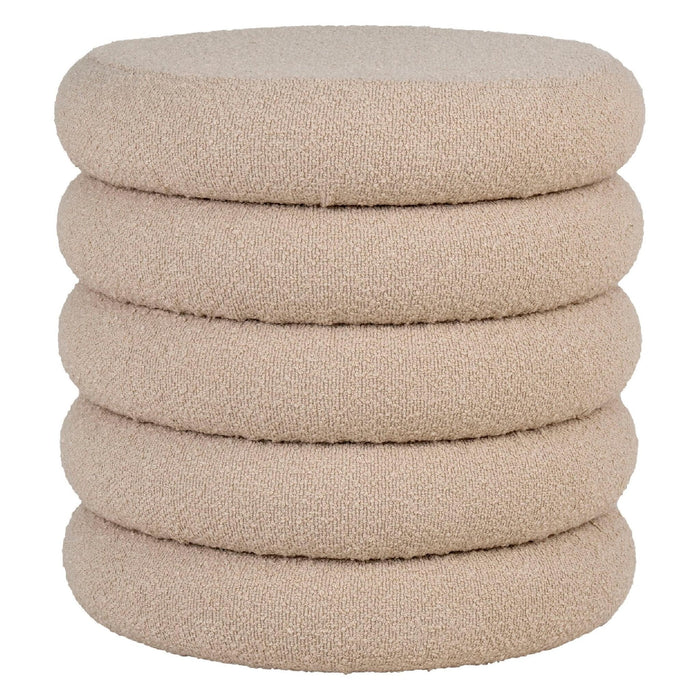 Nest of Nora Poef met opbergruimte rond ø44x44 cm - Bouclé - Beige
