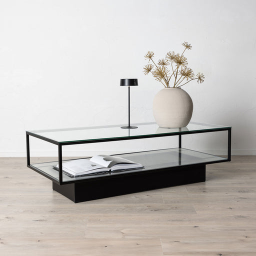 Nohr Salontafel Sheema Glas, 130 x 60cm - Zwart - ThatLyfeStyle