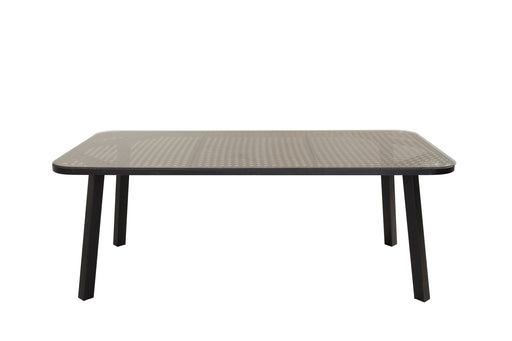 Nohr Tuintafel Leontyne Glas en wicker, 200 x 100cm - Beige
