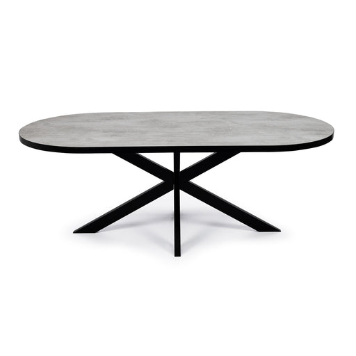 Stalux Plat Ovale eettafel Noud - zwart / beton - Ovaal