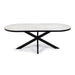 Stalux Plat Ovale eettafel Noud - zwart / wit marmer - Ovaal