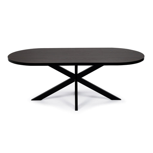 Stalux Plat Ovale eettafel Noud - zwart / bruin hout - Ovaal