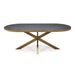 Stalux Plat ovale eettafel Noud - goud / zwart marmer - Ovaal