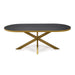 Stalux Plat ovale eettafel Noud - goud / zwart eiken - Ovaal