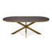 Stalux Plat Ovale eettafel Noud 210 x 100cm - goud / bruin hout - Ovaal