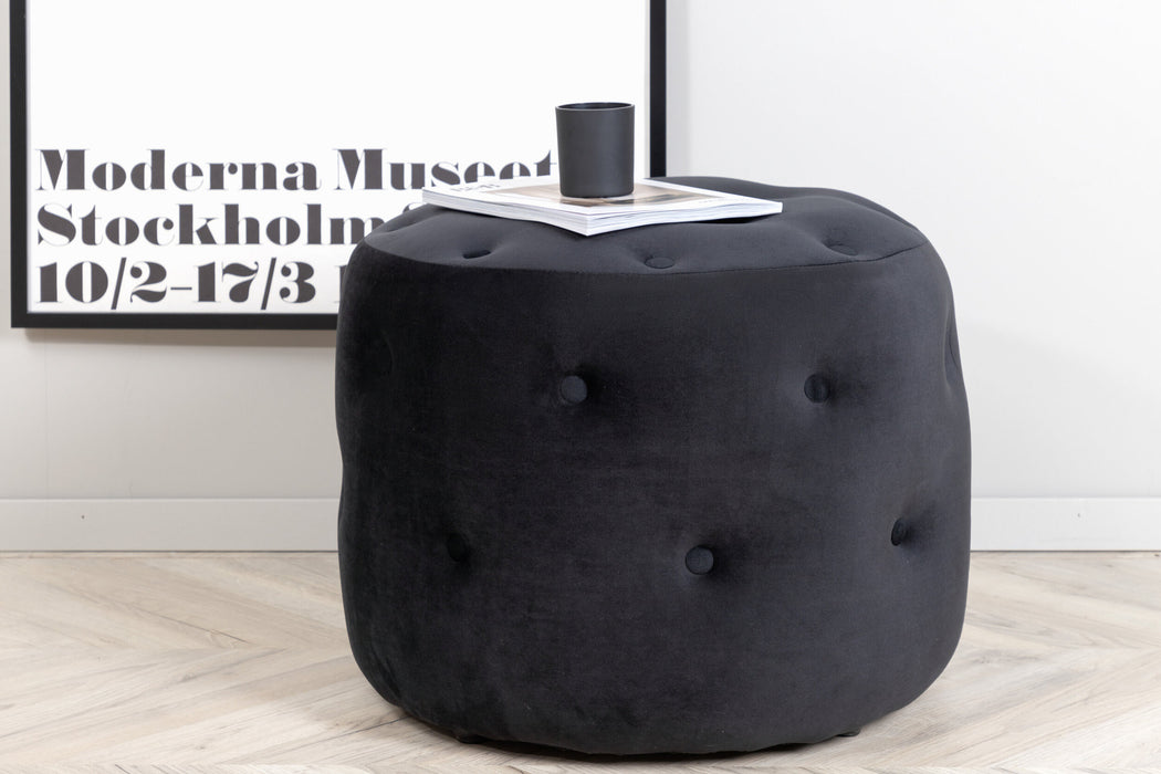Nohr Poef Melony Velvet Ø55cm - Zwart