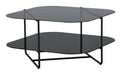 Nohr Salontafel Nadir Marmerlook en glas, 85 x 85cm - Zwart - Vierkant