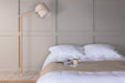 Nohr Vloerlamp Kewanna 156cm, Linnenlook en hout - Beige