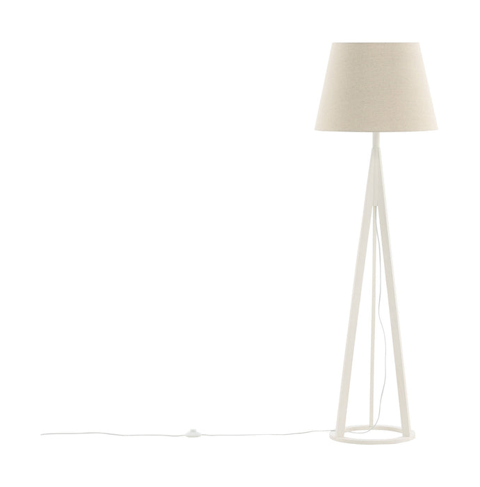 Nohr Vloerlamp Callahan Linnenlook en wit hout, 160cm - Naturel