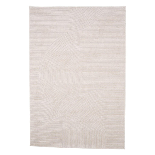 Nest of Nora Vloerkleed laagpolig met lijnpatroon 340x240 cm - Polypropyleen - Wit