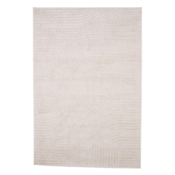 Nest of Nora Vloerkleed laagpolig met lijnpatroon 340x240 cm - Polypropyleen - Wit