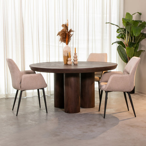 LABEL51 Ronde Eettafel Olly Espresso Mangohout, 150cm