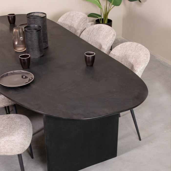 LABEL51 Organische Eettafel Cooper Mangohout, 250 x 110cm - Zwart