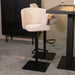 LABEL51 Draaibare Barkruk Wave Bouclé - Naturel (zithoogte 56-82cm)