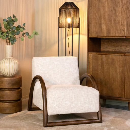 LABEL51 Fauteuil Viggo Bouclé en walnoot - Naturel