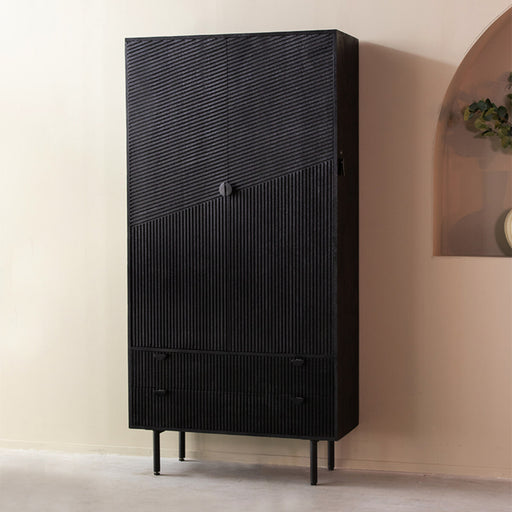 LABEL51 Opbergkast Cotia Mangohout, 200 x 100cm - Zwart