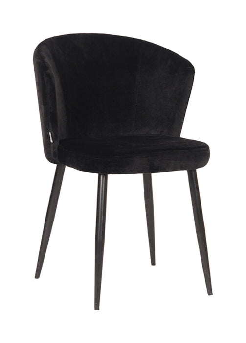 LABEL51 Eetkamerstoel Wave Velvet - Zwart - ThatLyfeStyle