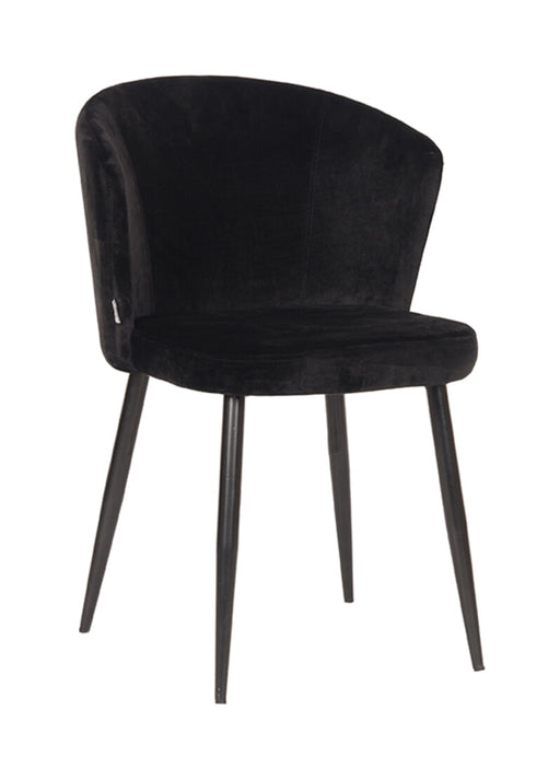 LABEL51 Eetkamerstoel Wave Velvet - Zwart - ThatLyfeStyle