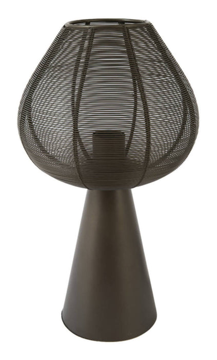 Light & Living Tafellamp Maret 40cm - Mat Bruin - Rond