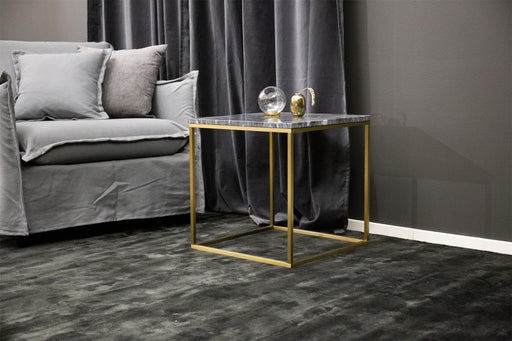 Nohr Bijzettafel Lenton Marmer, 50 x 50cm - Grijs/Goud - Vierkant - ThatLyfeStyle