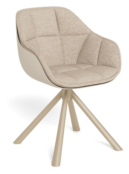 Bendt Draaibare Eetkamerstoel Tywan Bouclé - Beige - ThatLyfeStyle