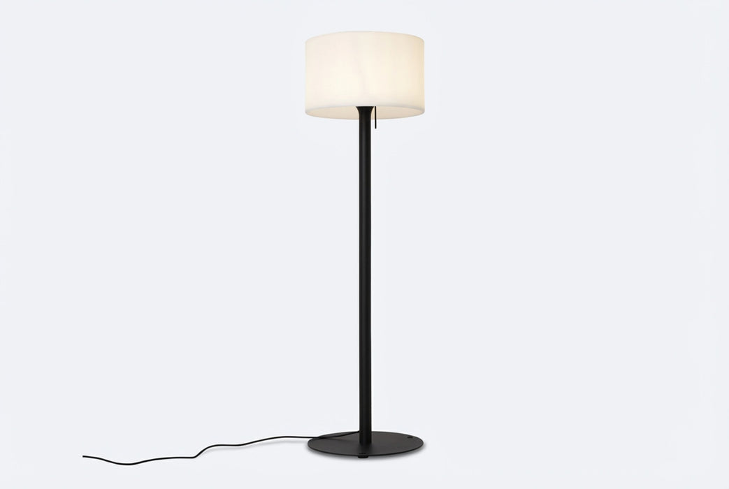 Moderne buiten vloerlamp zwart met witte kap IP44 - Mississippi