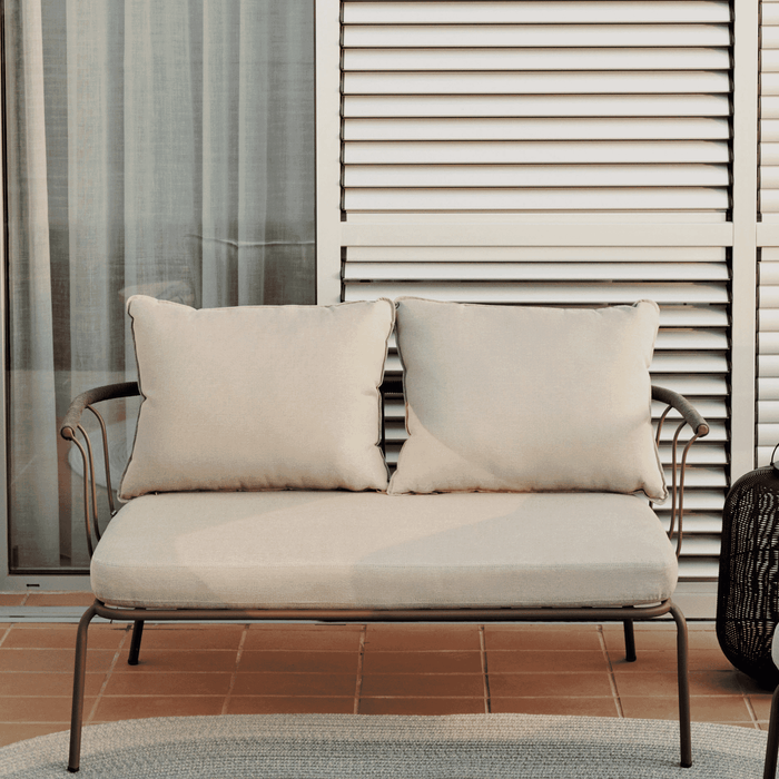 Kave Home 2-zits Loungebank Salguer Gevlochten touw en staal - Beige