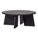 WOOOD Ronde Salontafel Fries Eiken, 90cm - Zwart - Japandi