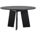 WOOOD Ronde Eettafel Fries Eiken, 129cm - Zwart