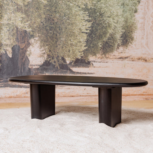 WOOOD Organische Salontafel Dirck Mangohout, 135 x 60cm - Mat Zwart - Japandi