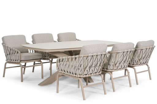 Lifestyle Ventana/Provence 220x100 cm low dining tuinset 7-delig