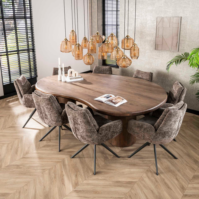 LifestyleFurn Organische Eettafel Cortina Acaciahout, 244 x 165cm - Massief acacia drift brown