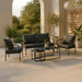 Nohr Loungeset Rebeccah Met bank, 2 loungestoelen en 2 tafels - Zwart - ThatLyfeStyle