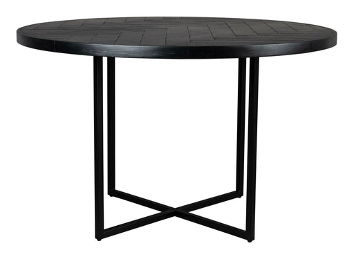 Dutchbone Ronde Eettafel Class Acaciahout, 120cm - Zwart