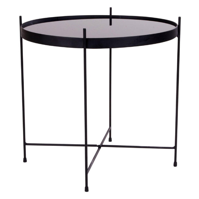 Nest of Nora Salontafel Nido rond Ø48 x H48 cm glas en staal zwart