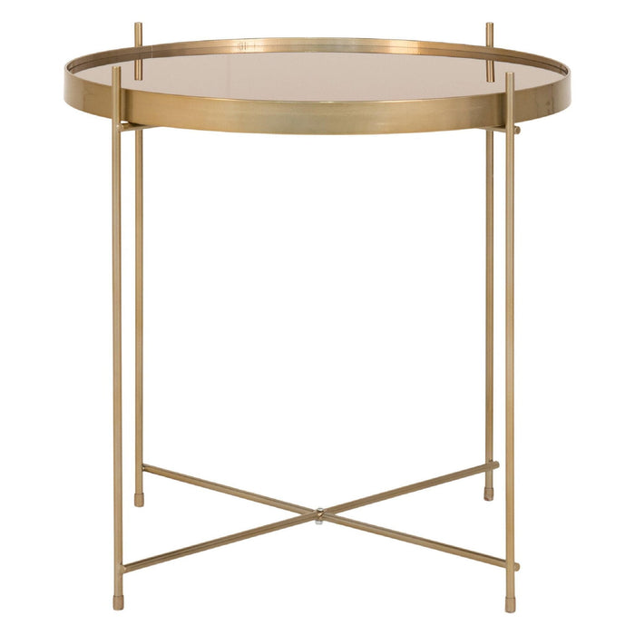 Nest of Nora Salontafel Nido rond Ø48 x H48 cm glas en staal brass