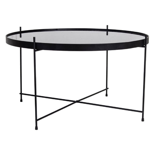 Nest of Nora Salontafel Nido rond glasblad stalen onderstel ø70 x 40 cm zwart