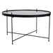 Nest of Nora Salontafel Nido rond glasblad stalen onderstel ø70 x 40 cm zwart