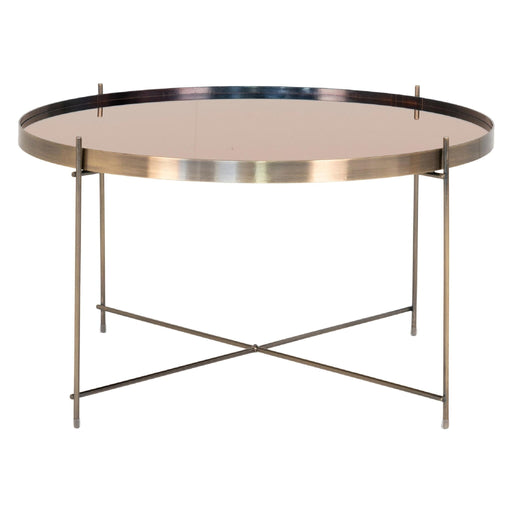 Nest of Nora Salontafel Nido - rond glasblad - Stalen onderstel ø70 x 40 cm - Brass